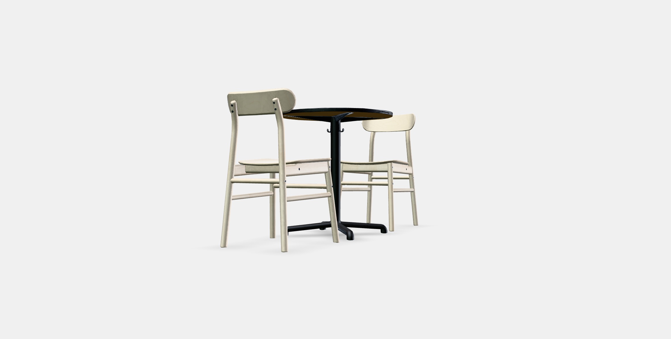 STENSELE - RONNINGE Table and 2 chairs Low-poly 3D model_12