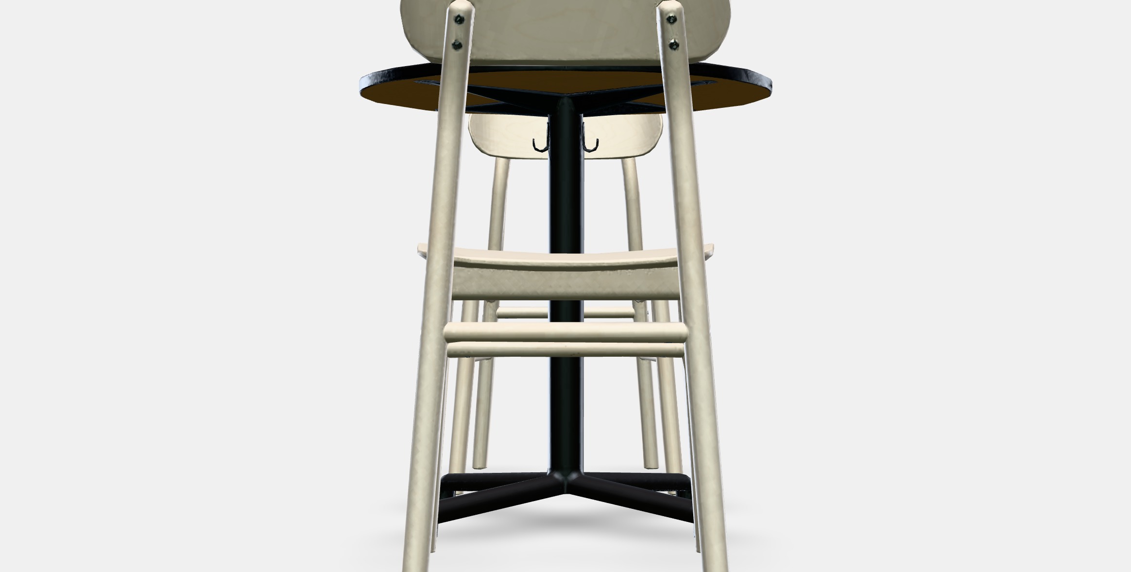 STENSELE - RONNINGE Table and 2 chairs Low-poly 3D model_11