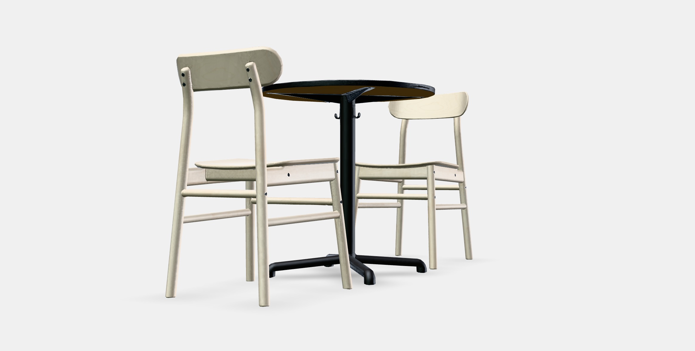 STENSELE - RONNINGE Table and 2 chairs Low-poly 3D model_13