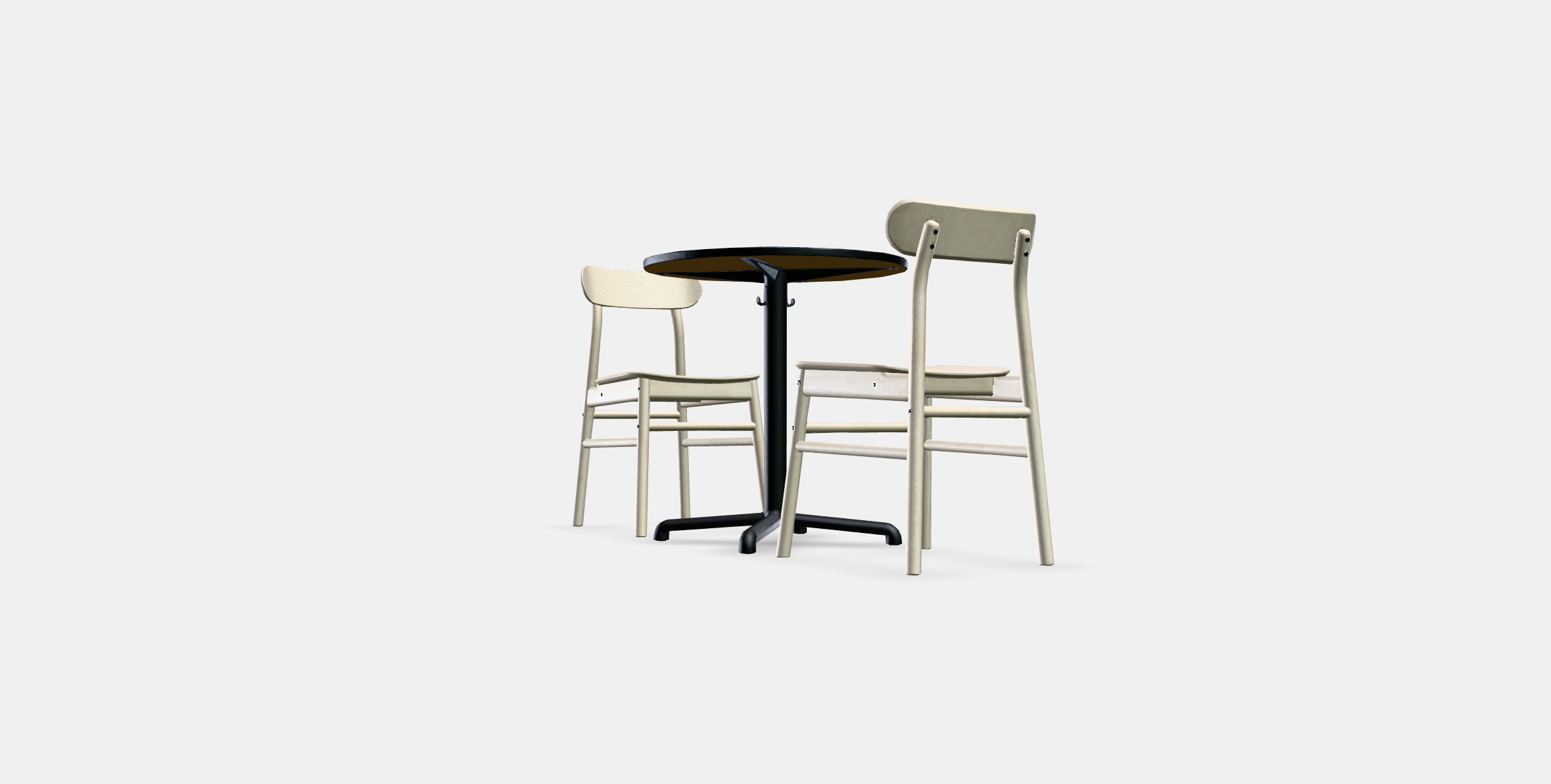 STENSELE - RONNINGE Table and 2 chairs Low-poly 3D model_3