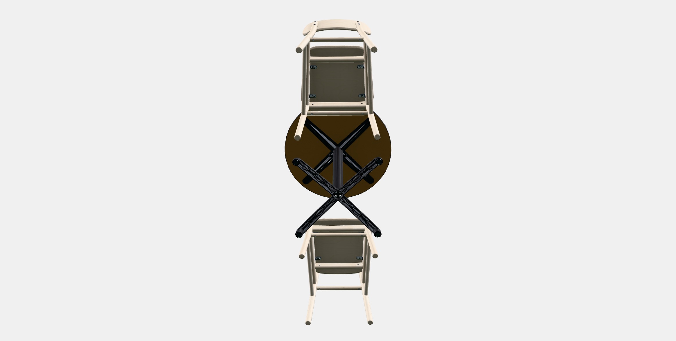 STENSELE - RONNINGE Table and 2 chairs Low-poly 3D model_7