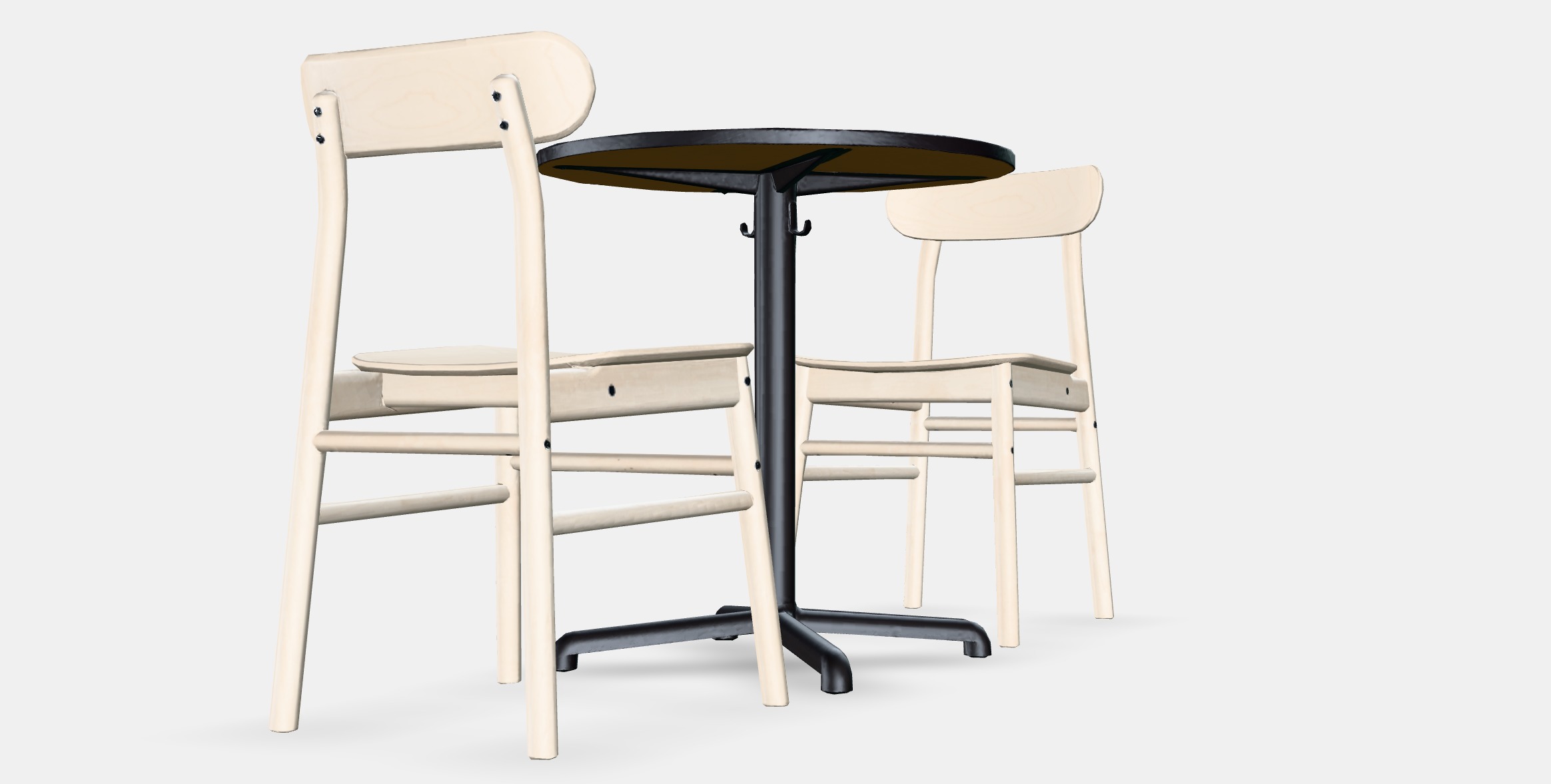STENSELE - RONNINGE Table and 2 chairs Low-poly 3D model_6