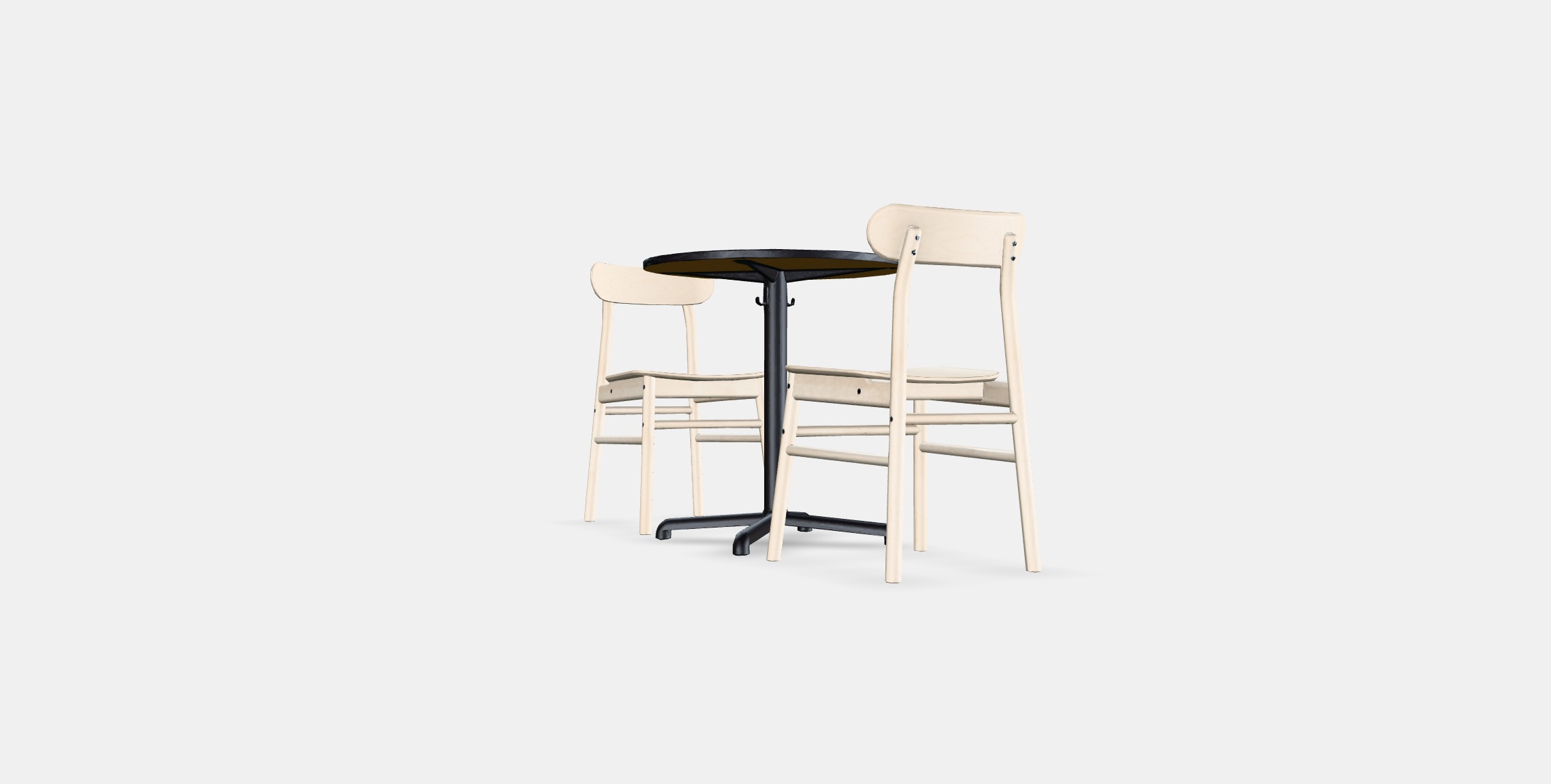 STENSELE - RONNINGE Table and 2 chairs Low-poly 3D model_16
