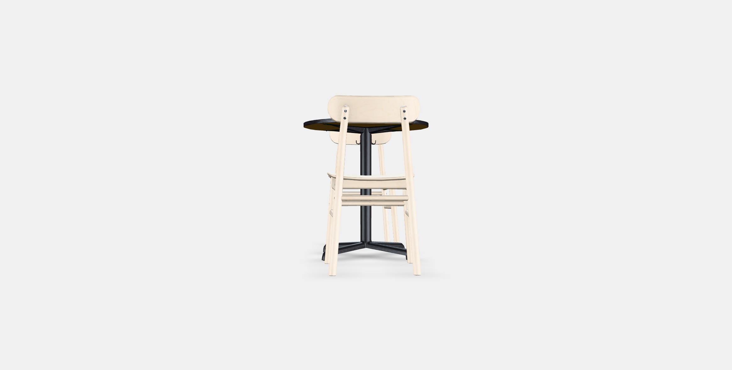 STENSELE - RONNINGE Table and 2 chairs Low-poly 3D model_14