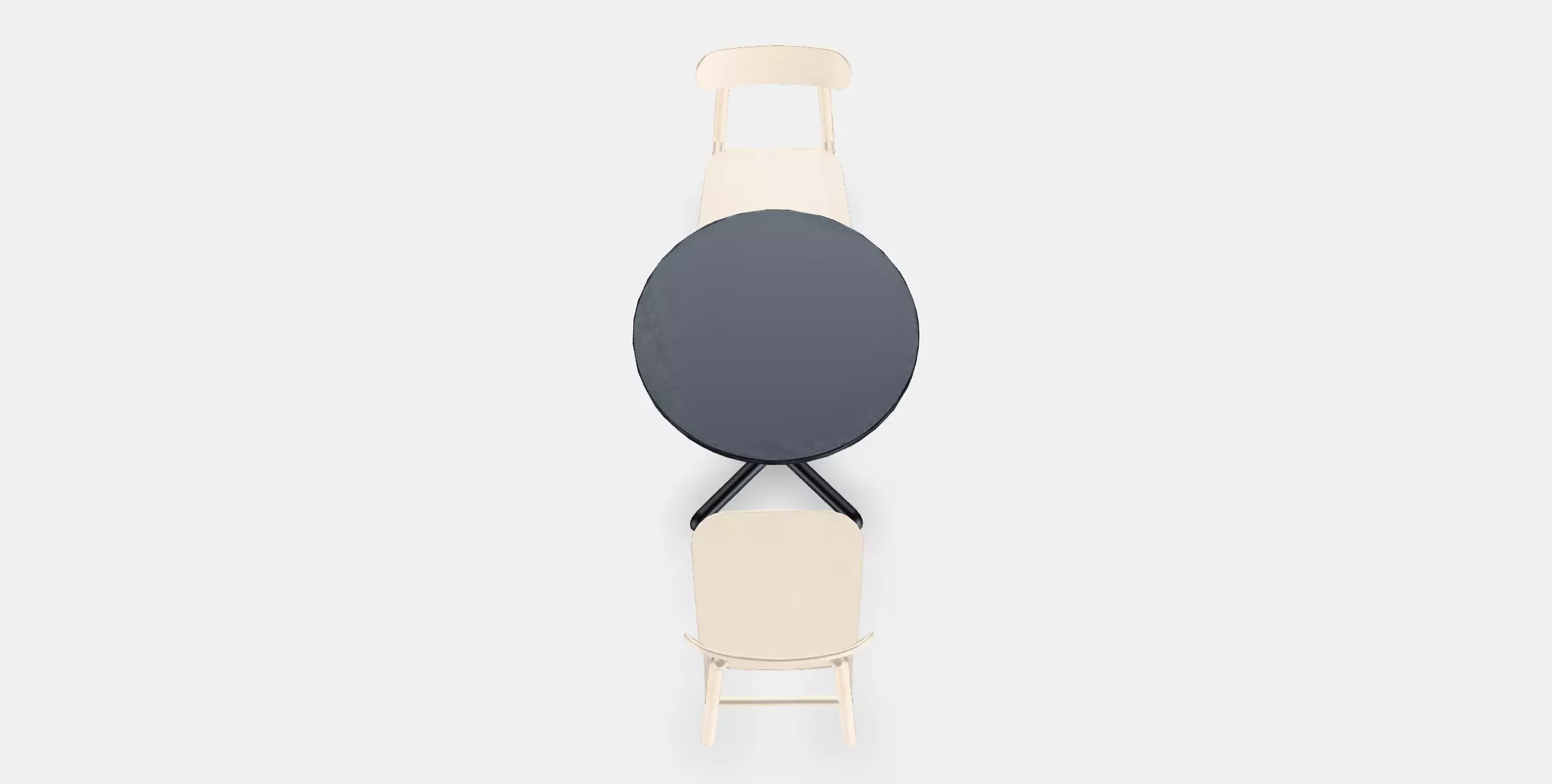 STENSELE - RONNINGE Table and 2 chairs Low-poly 3D model_0