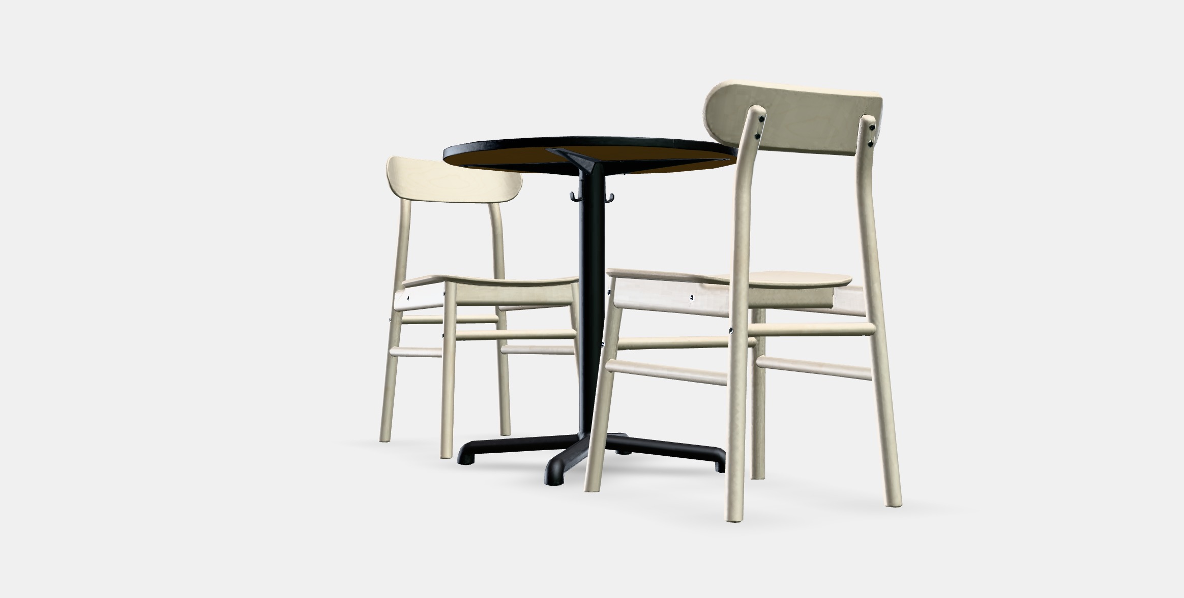 STENSELE - RONNINGE Table and 2 chairs Low-poly 3D model_9