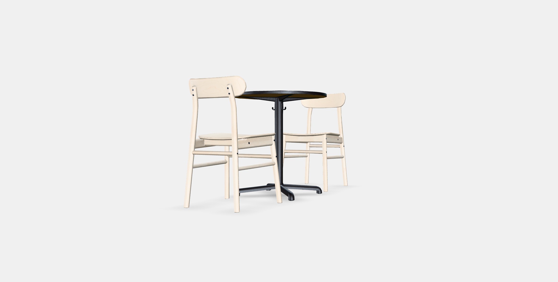STENSELE - RONNINGE Table and 2 chairs Low-poly 3D model_5