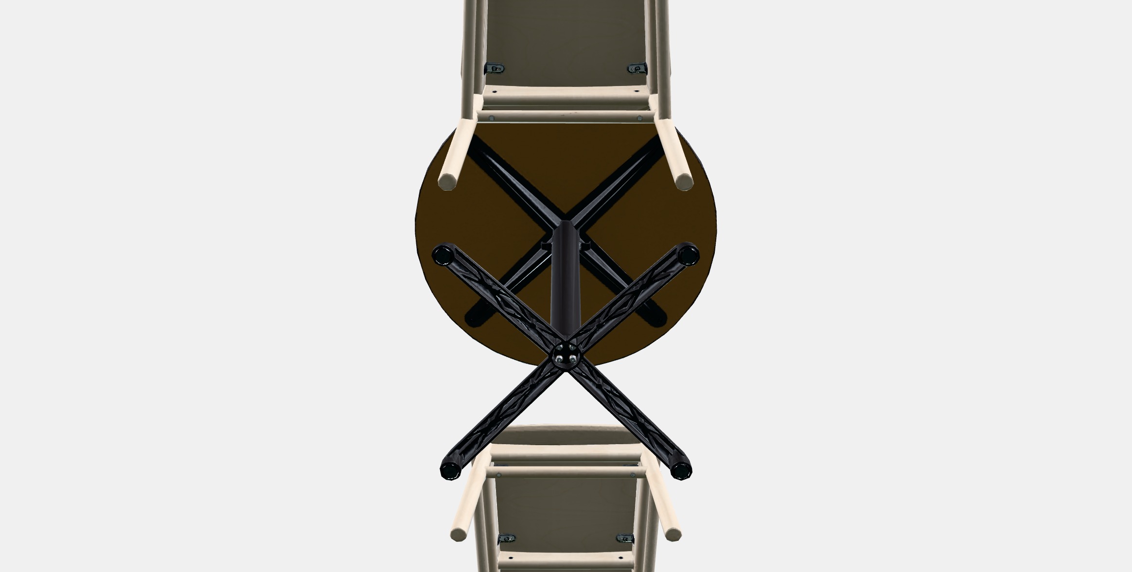 STENSELE - RONNINGE Table and 2 chairs Low-poly 3D model_8