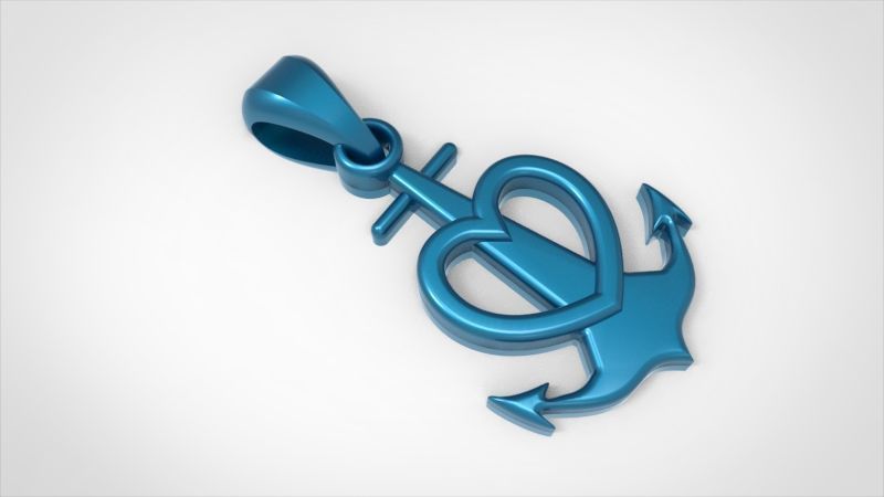 Heart Anchor Pendant 3D print model_18