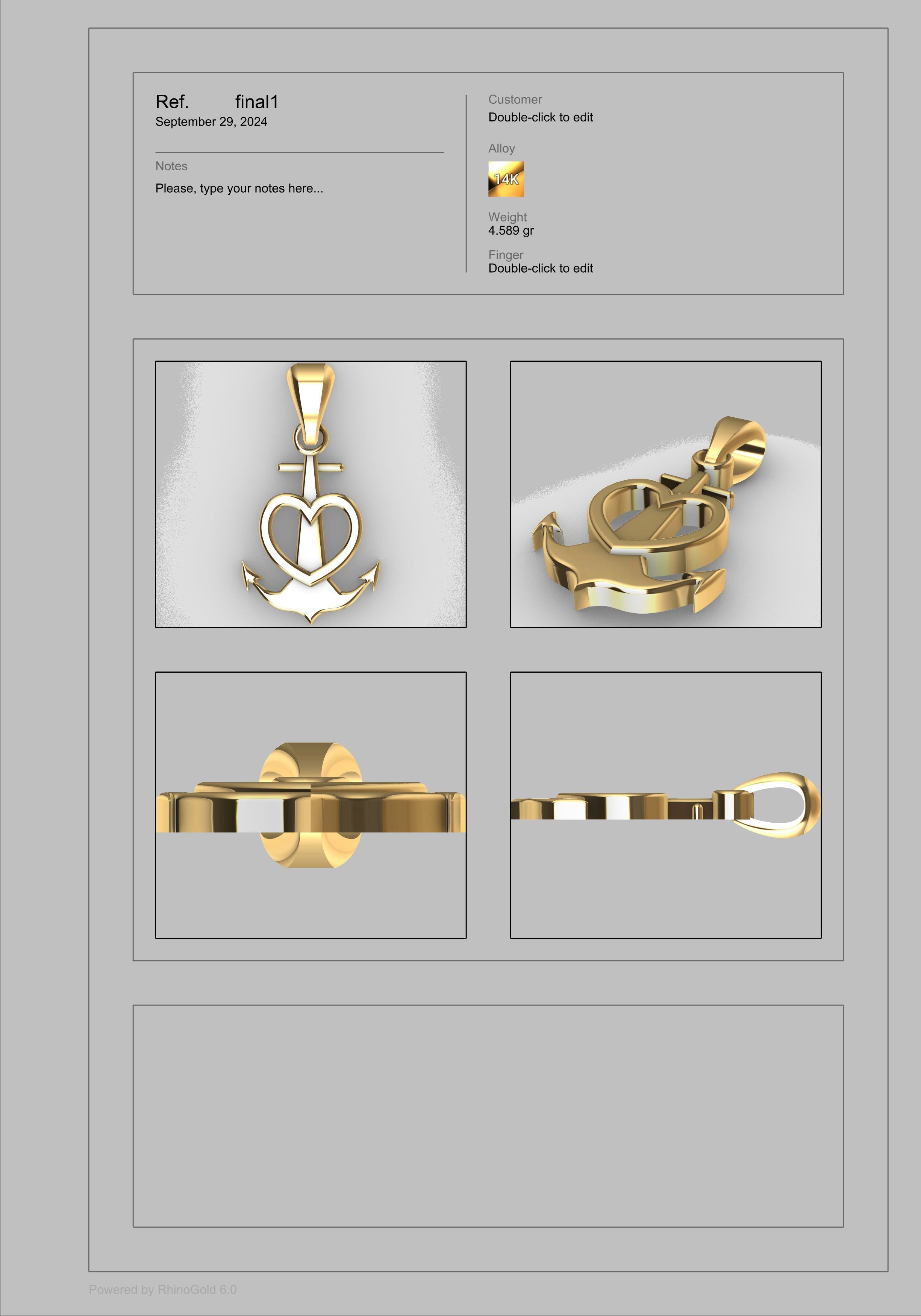 Heart Anchor Pendant 3D print model_13