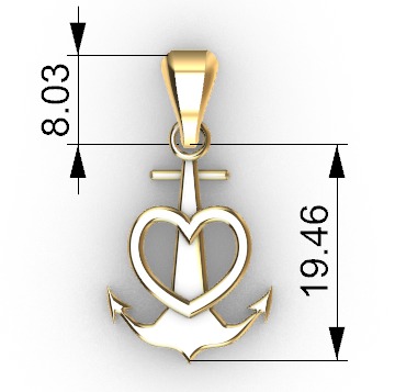 Heart Anchor Pendant 3D print model_12