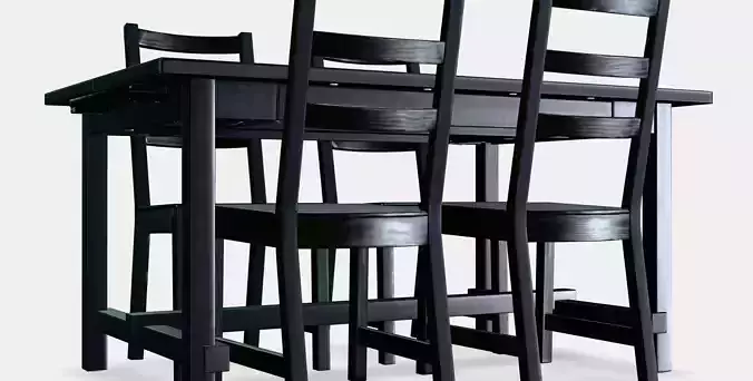 NORDVIKEN - NORDVIKEN Table and 4 chairs 2