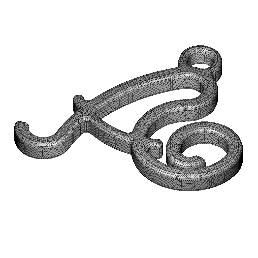 Stylish Pendant Letter A 3D print model_5