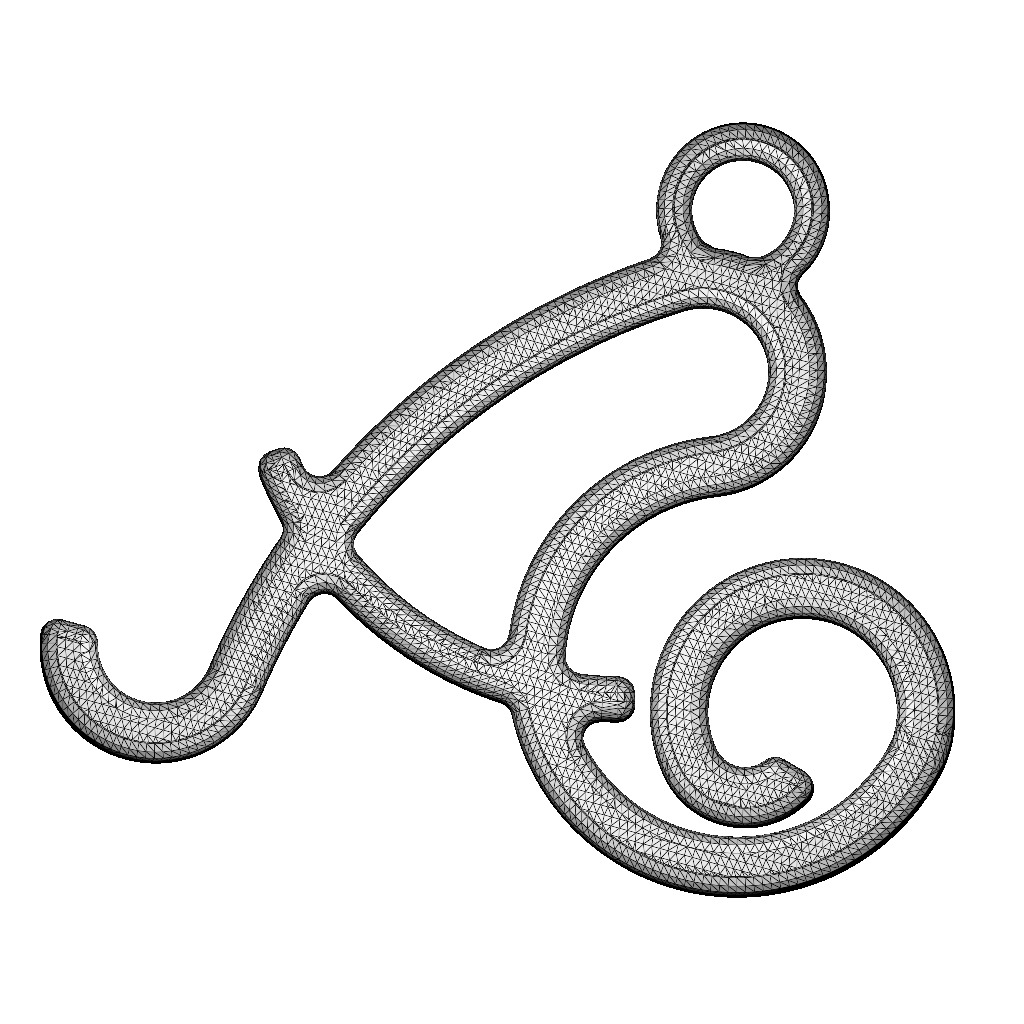 Stylish Pendant Letter A 3D print model_4