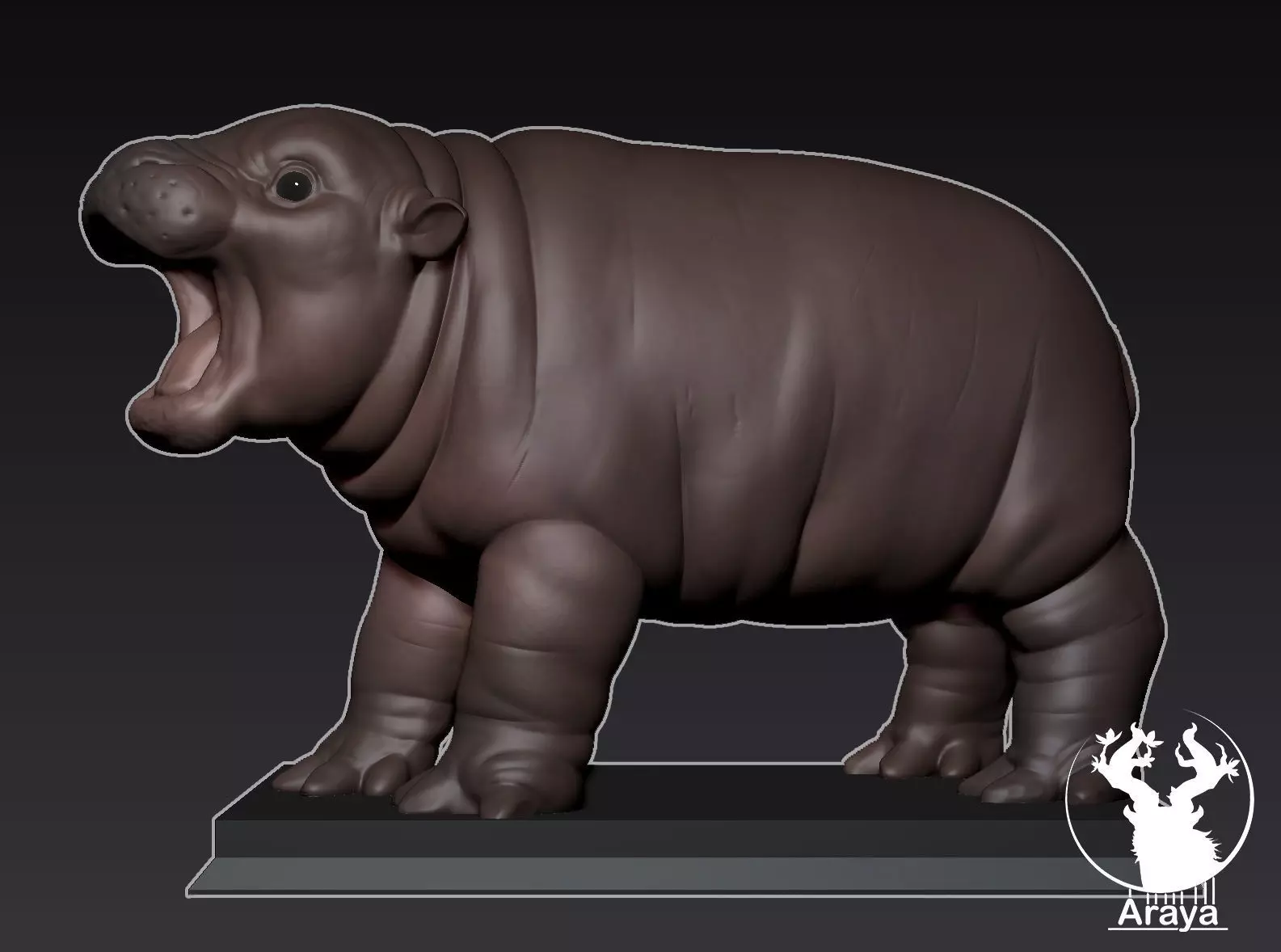 Hippo baby 3D print model