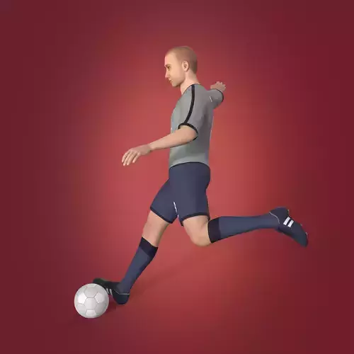 Soccer - Football Player -- High Quality IK and FK Rig Low-poly 3D model