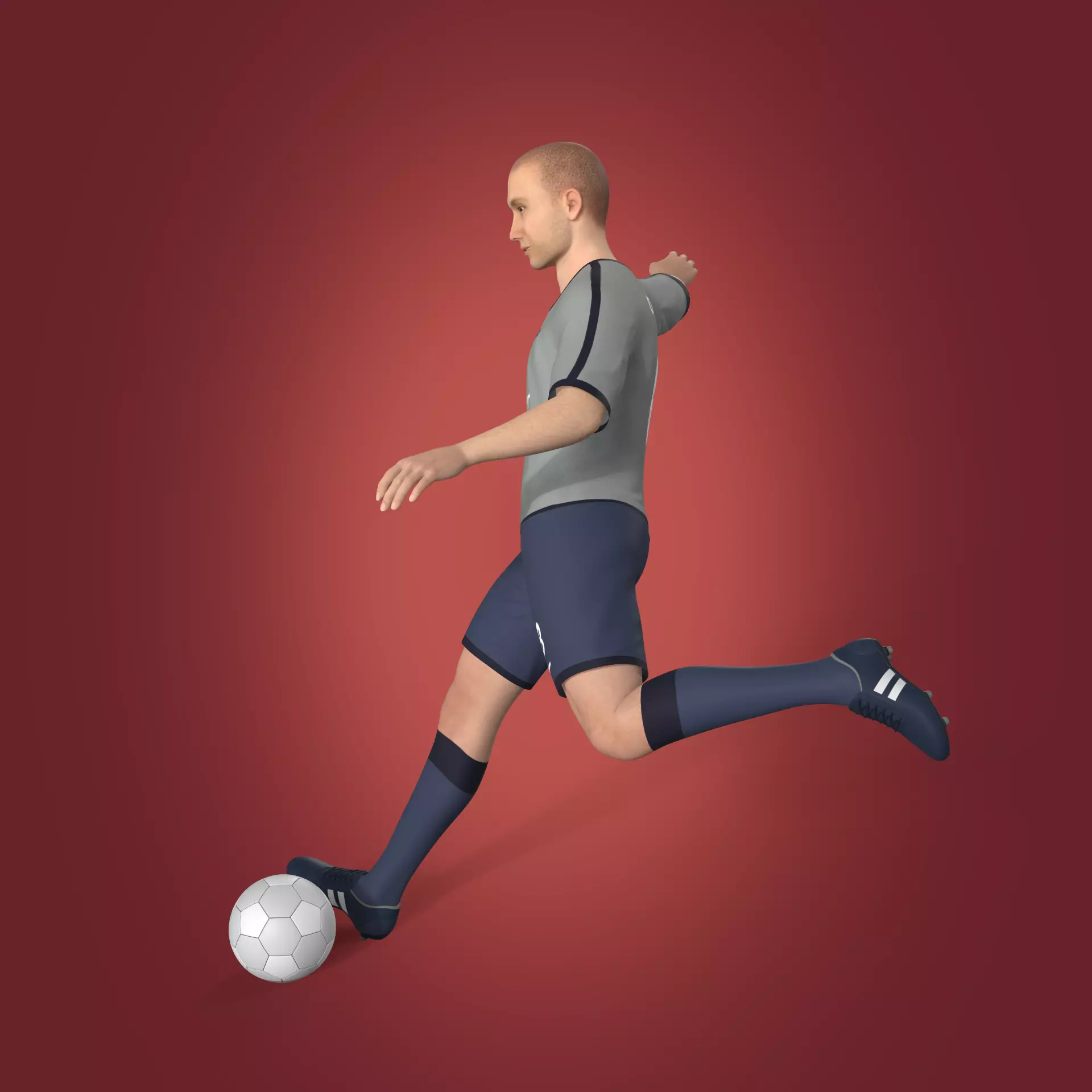 Soccer - Football Player -- High Quality IK and FK Rig Low-poly 3D model_0