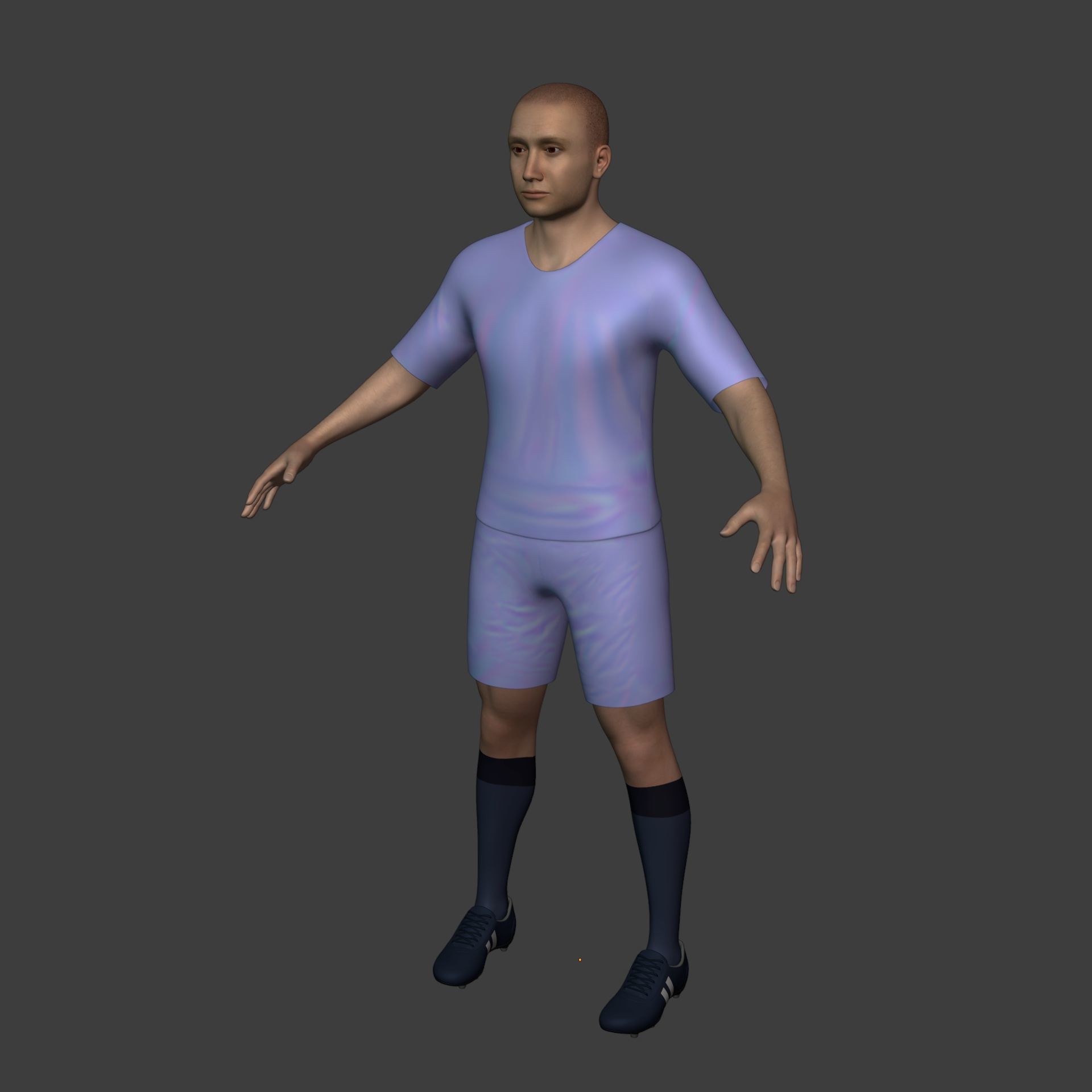 Soccer - Football Player -- High Quality IK and FK Rig Low-poly 3D model_8