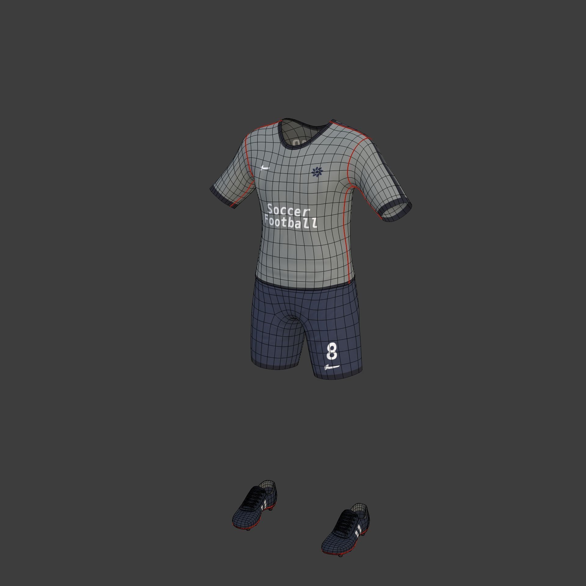 Soccer - Football Player -- High Quality IK and FK Rig Low-poly 3D model_23