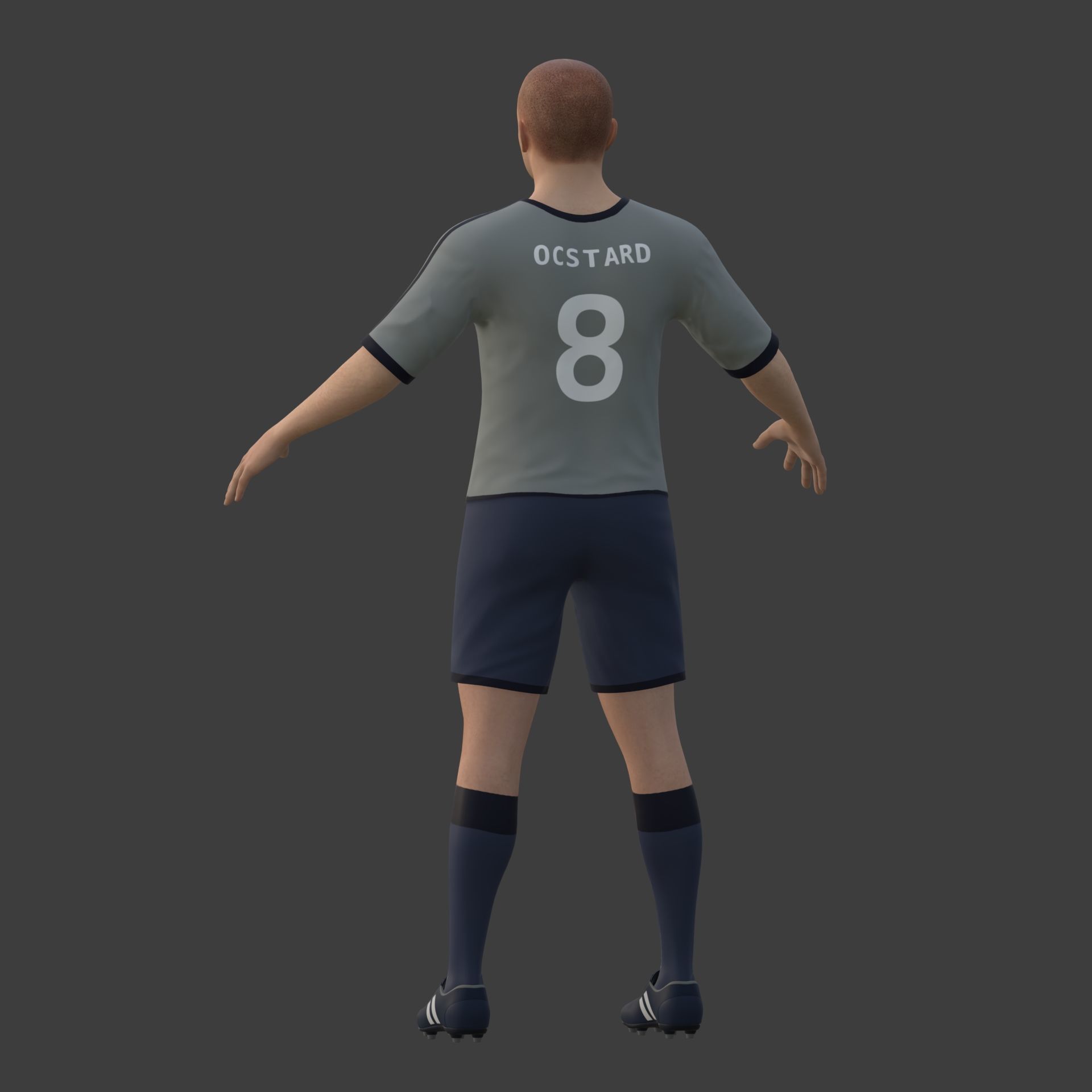 Soccer - Football Player -- High Quality IK and FK Rig Low-poly 3D model_14