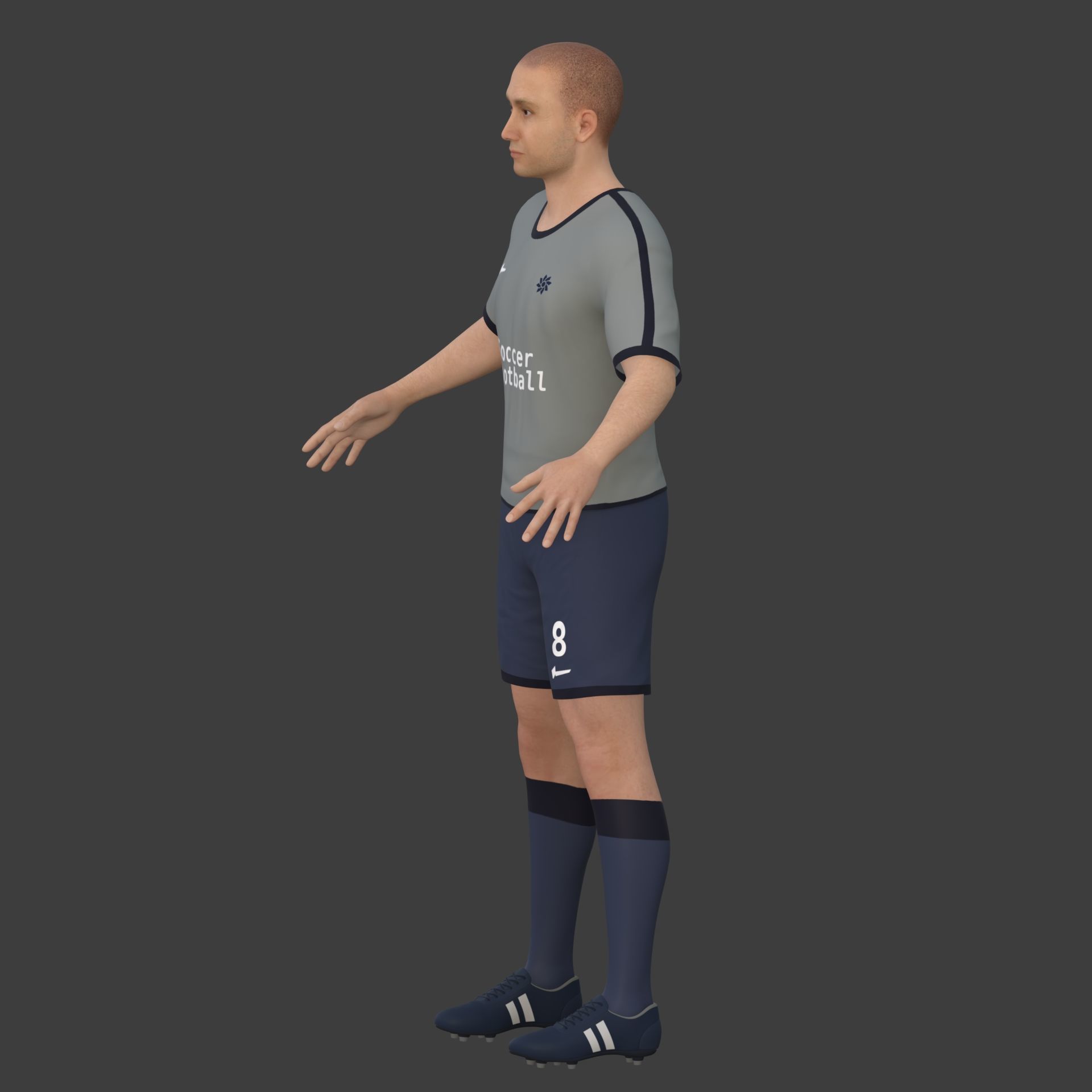 Soccer - Football Player -- High Quality IK and FK Rig Low-poly 3D model_12