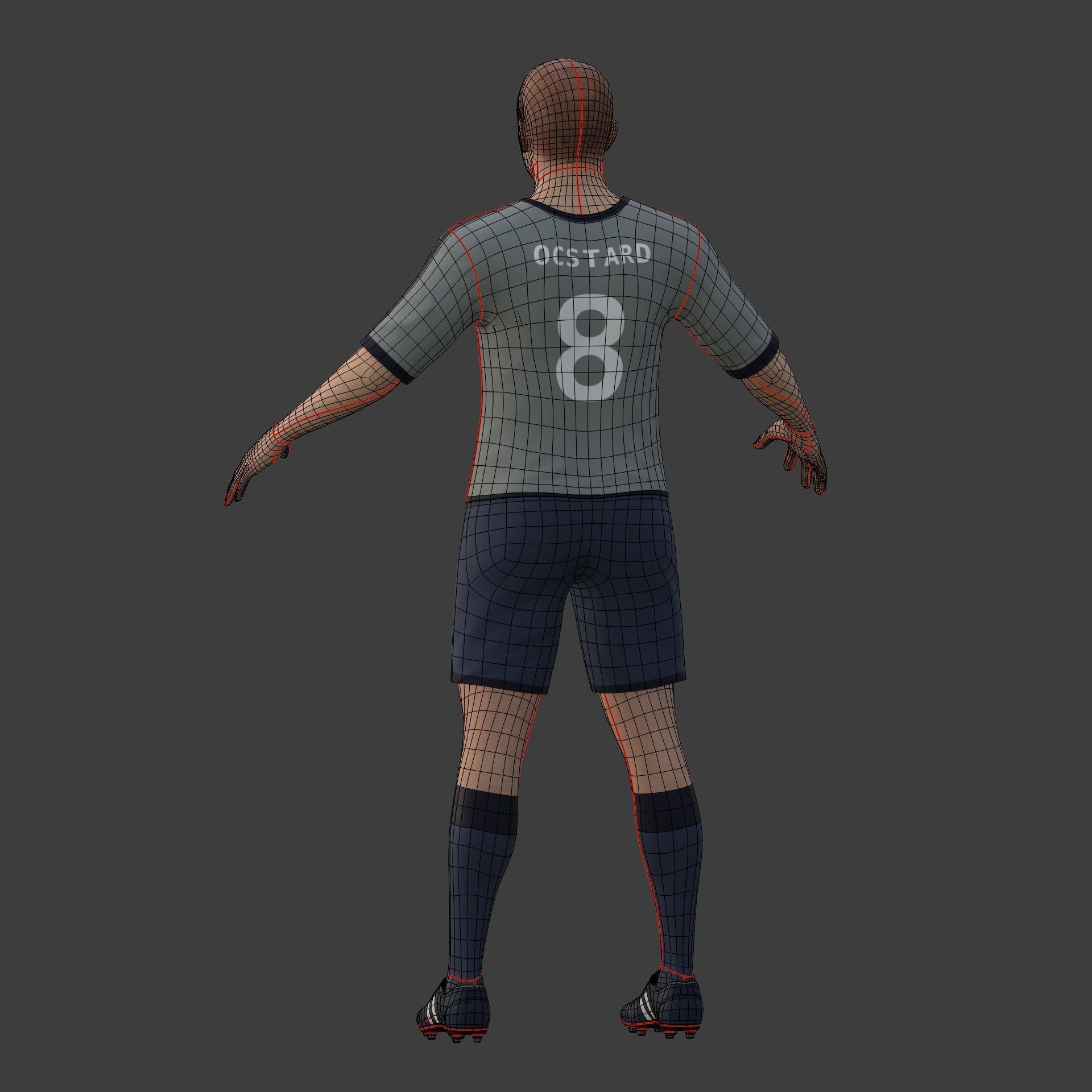 Soccer - Football Player -- High Quality IK and FK Rig Low-poly 3D model_15