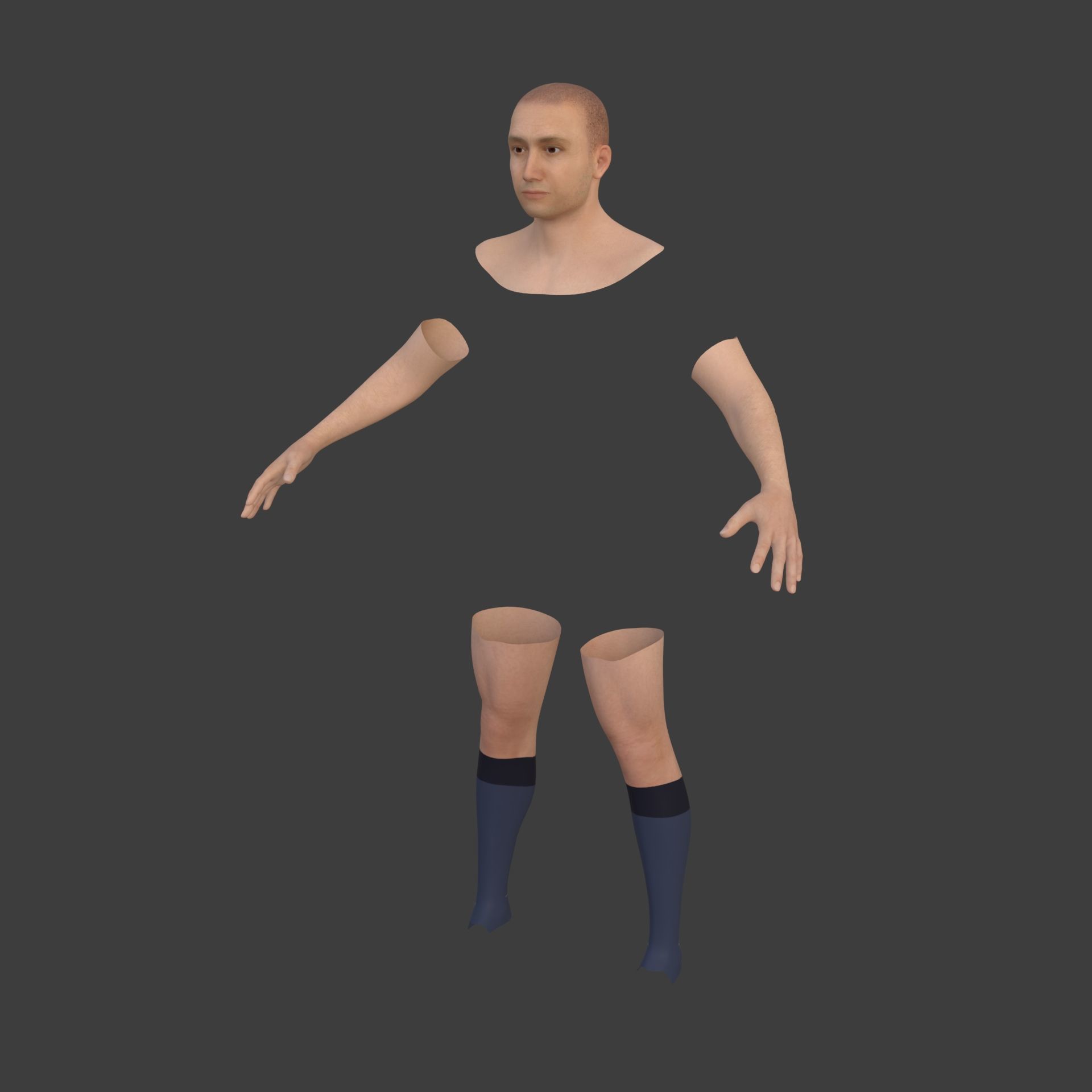 Soccer - Football Player -- High Quality IK and FK Rig Low-poly 3D model_17