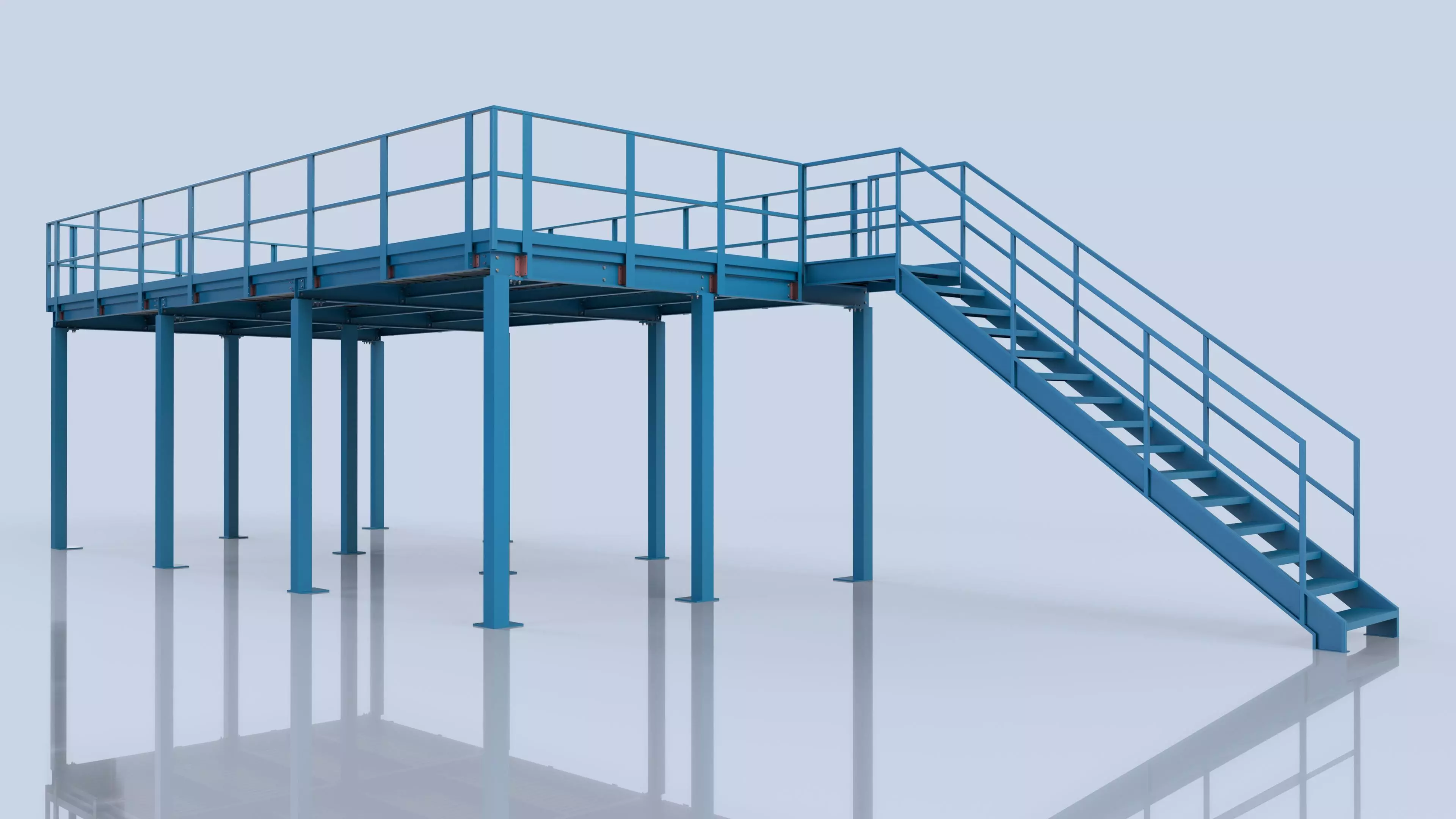 Modern Steel Structured Loft and Industrial Style and 3D Model Low-poly 3D model