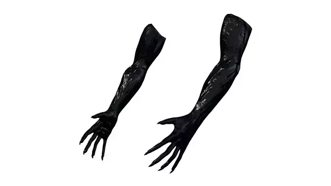 Rigged Black Monster Arms Low-poly 3D model Rigged Black Monster Arms Low-poly 3D model
