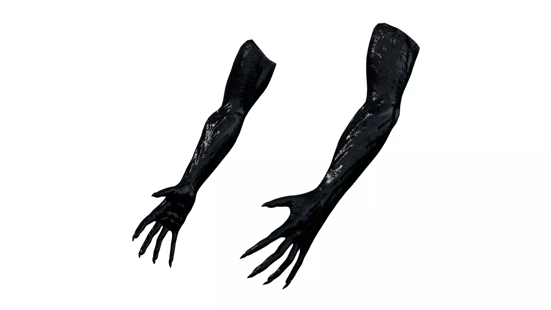 Rigged Black Monster Arms Low-poly 3D model_0