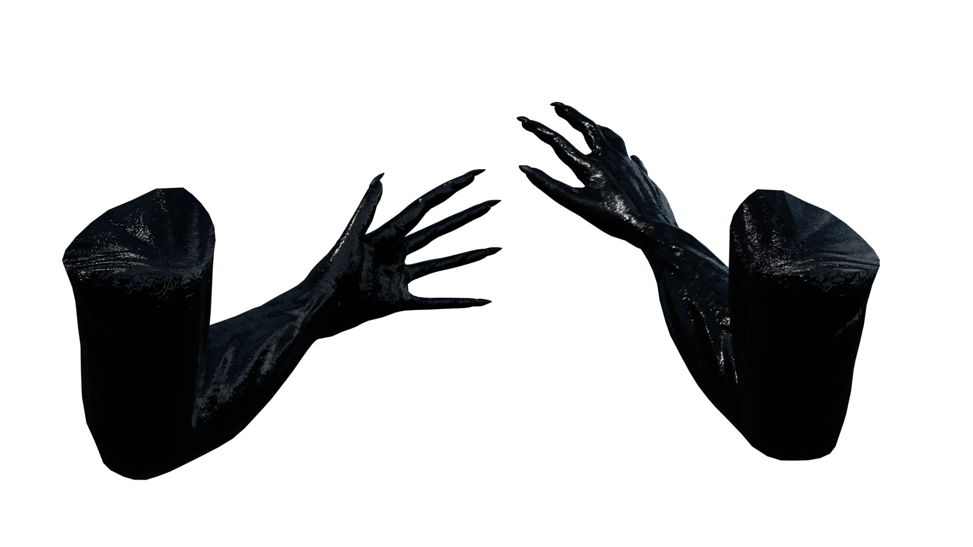 Rigged Black Monster Arms Low-poly 3D model_5