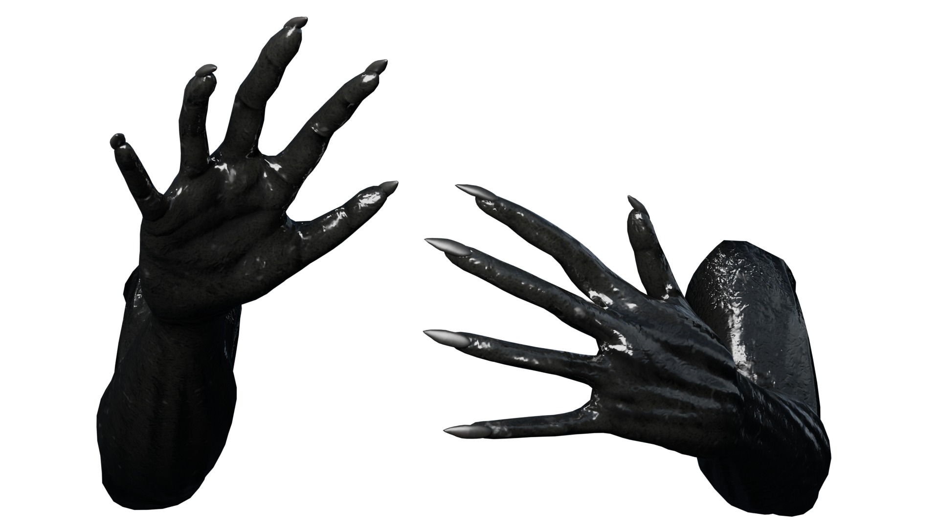 Rigged Black Monster Arms Low-poly 3D model_3