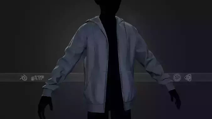 Blue Open Hoodie Style 1