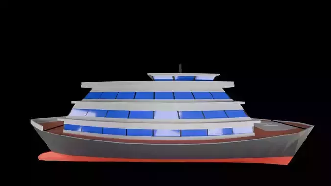 passenger transport low poly ship