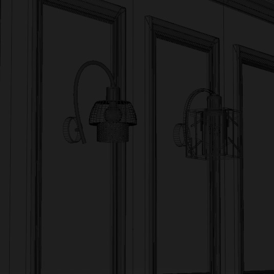 Wall Lamp Light Collection Low-poly 3D model_6