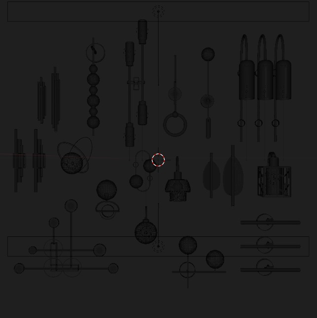 Wall Lamp Light Collection Low-poly 3D model_4