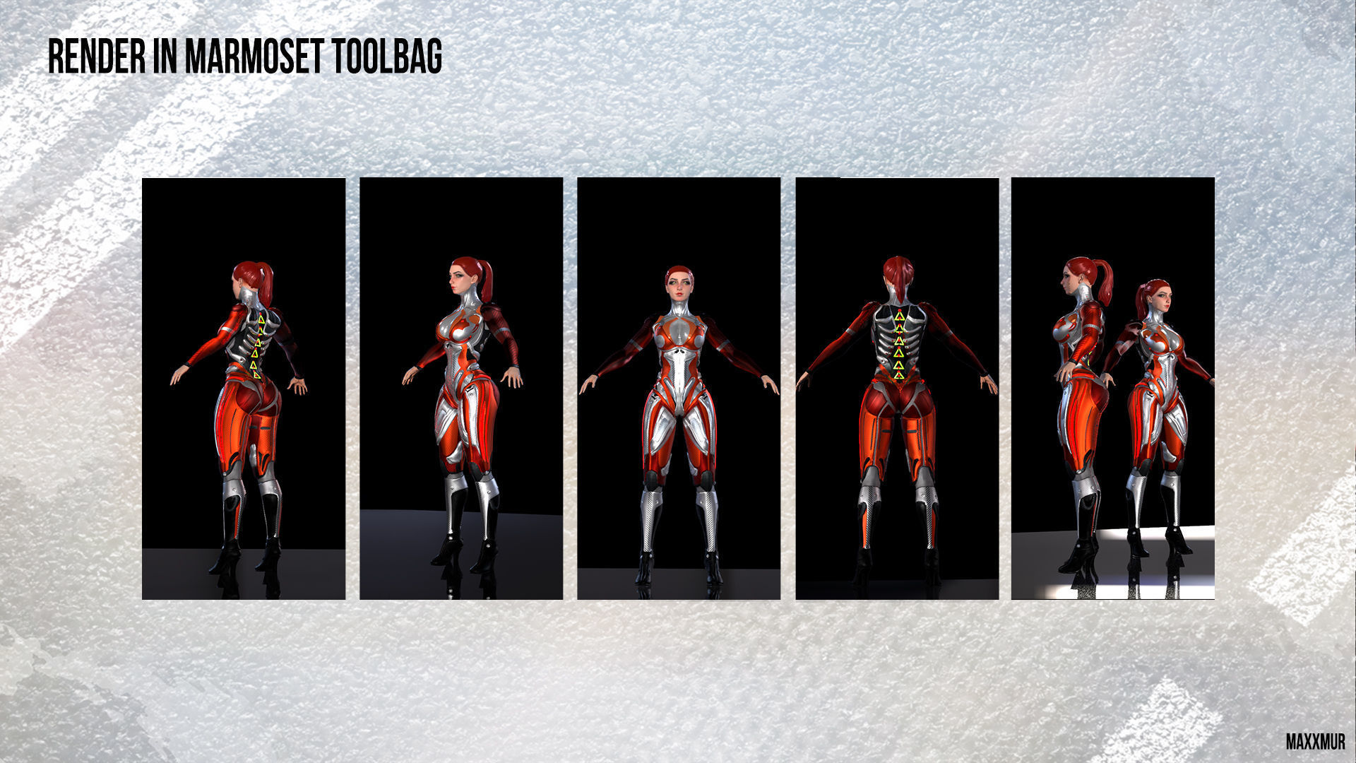 Game Ready Low-Poly PBR character is Heavy Metal Baby Low-poly 3D model_5