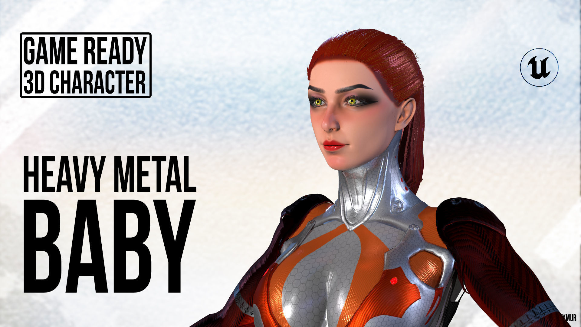 Game Ready Low-Poly PBR character is Heavy Metal Baby Low-poly 3D model_22