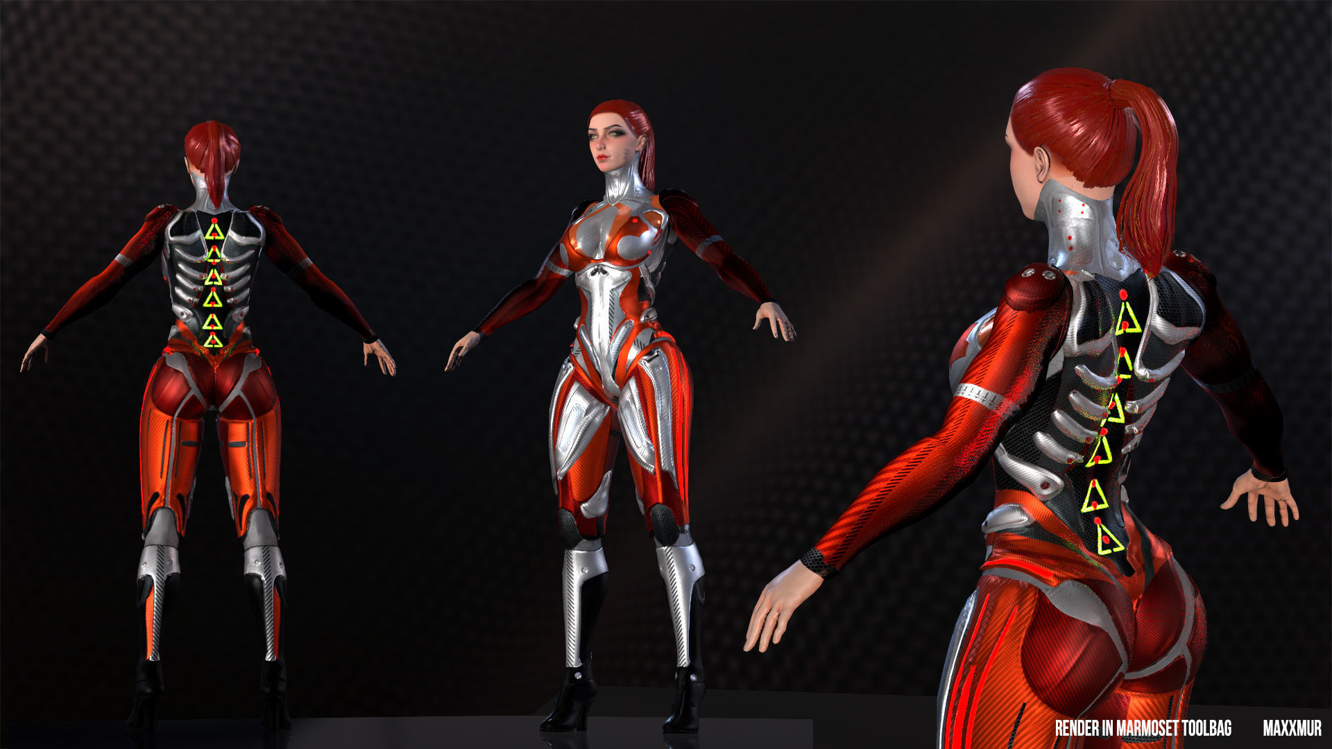 Game Ready Low-Poly PBR character is Heavy Metal Baby Low-poly 3D model_7