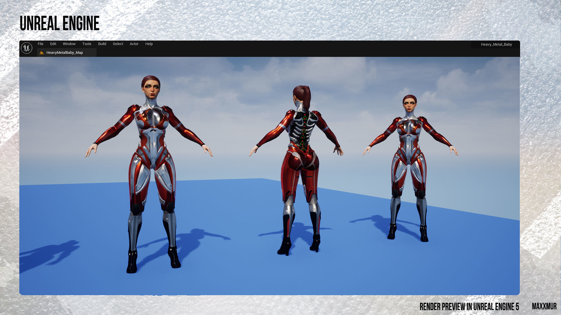Game Ready Low-Poly PBR character is Heavy Metal Baby Low-poly 3D model_9