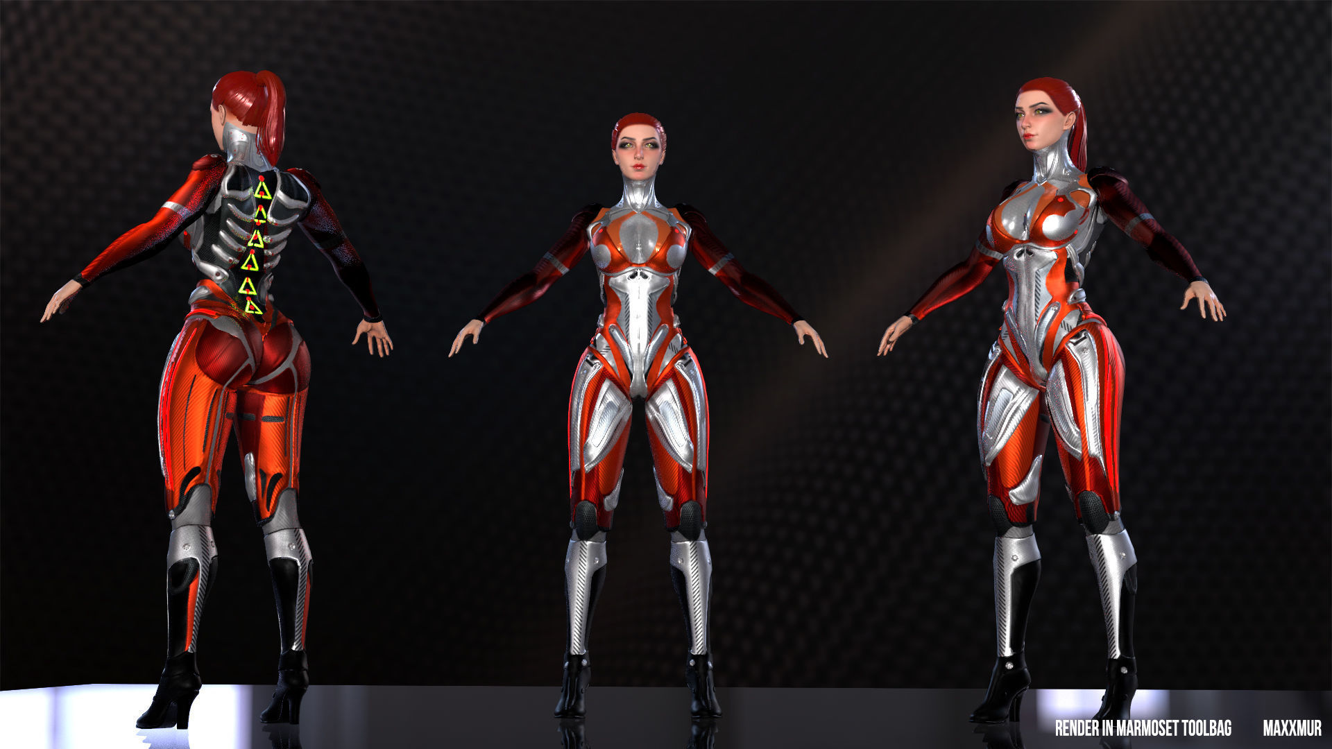 Game Ready Low-Poly PBR character is Heavy Metal Baby Low-poly 3D model_3