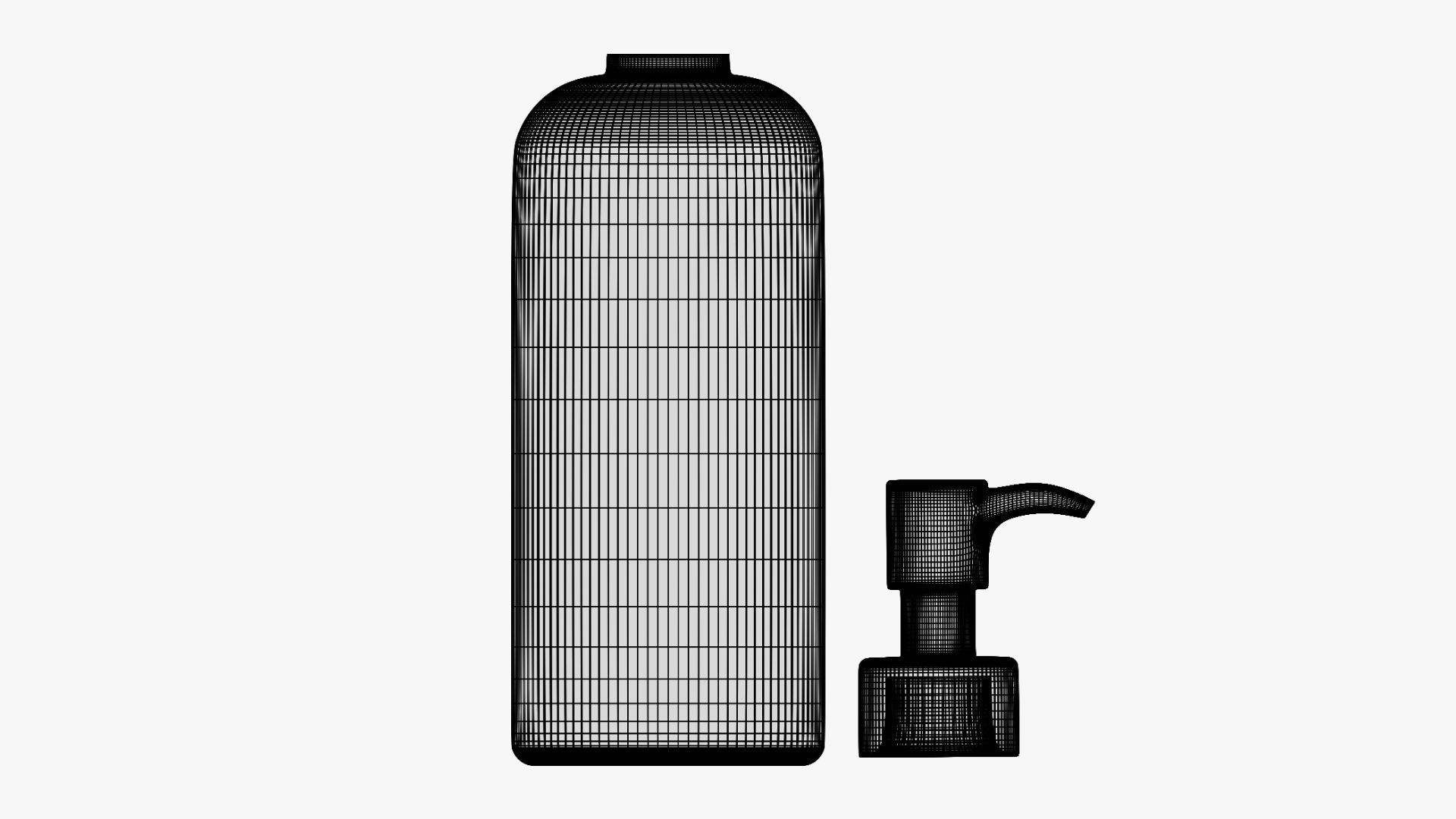 Basic Shampoo Bottle - Geometry Only No Textures No Materials 3D model_6