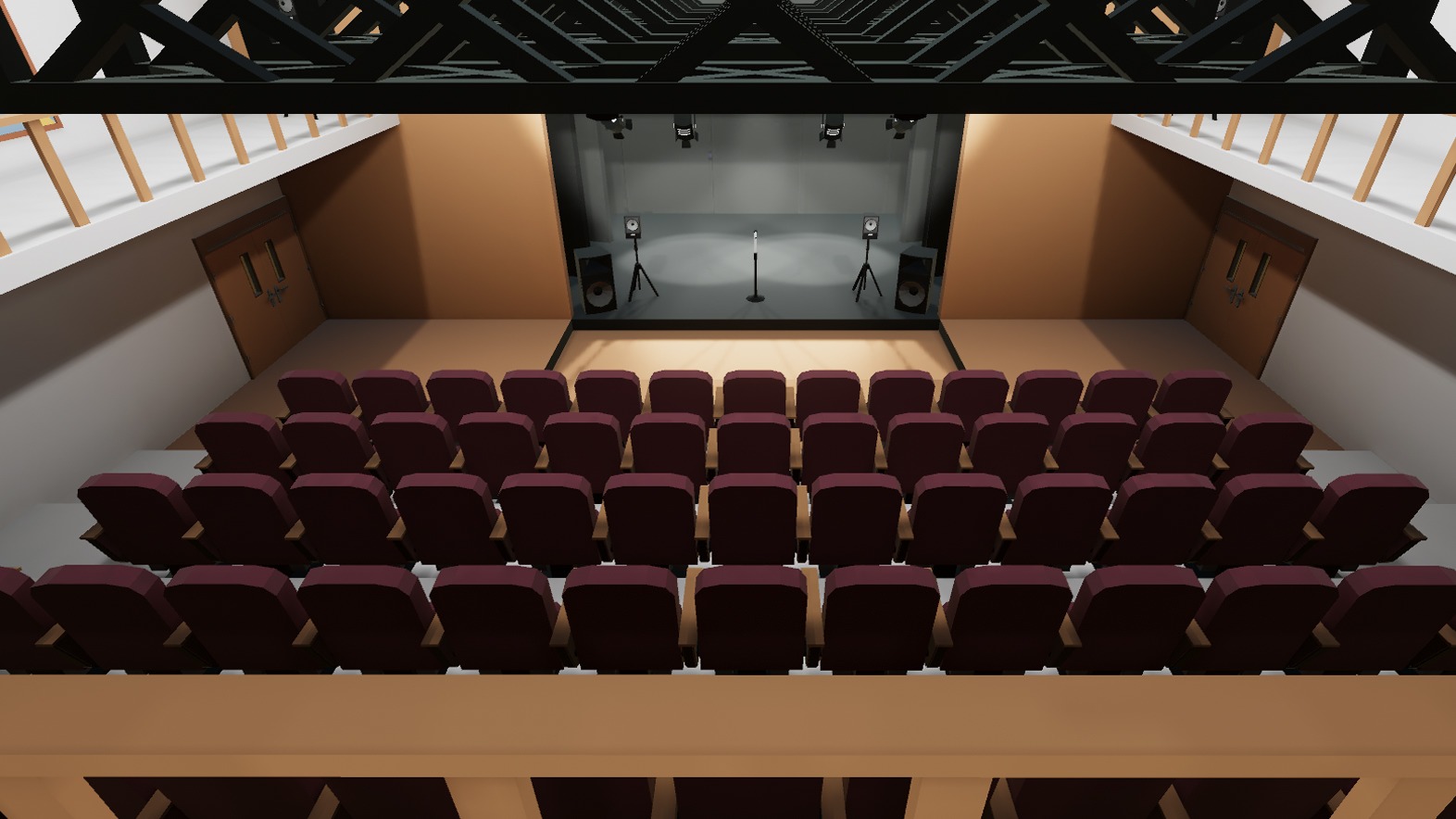 Concert Stage Hall Low-poly 3D model_3