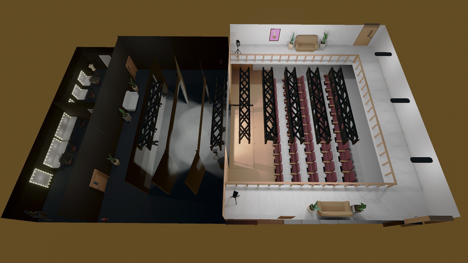 Concert Stage Hall Low-poly 3D model_10