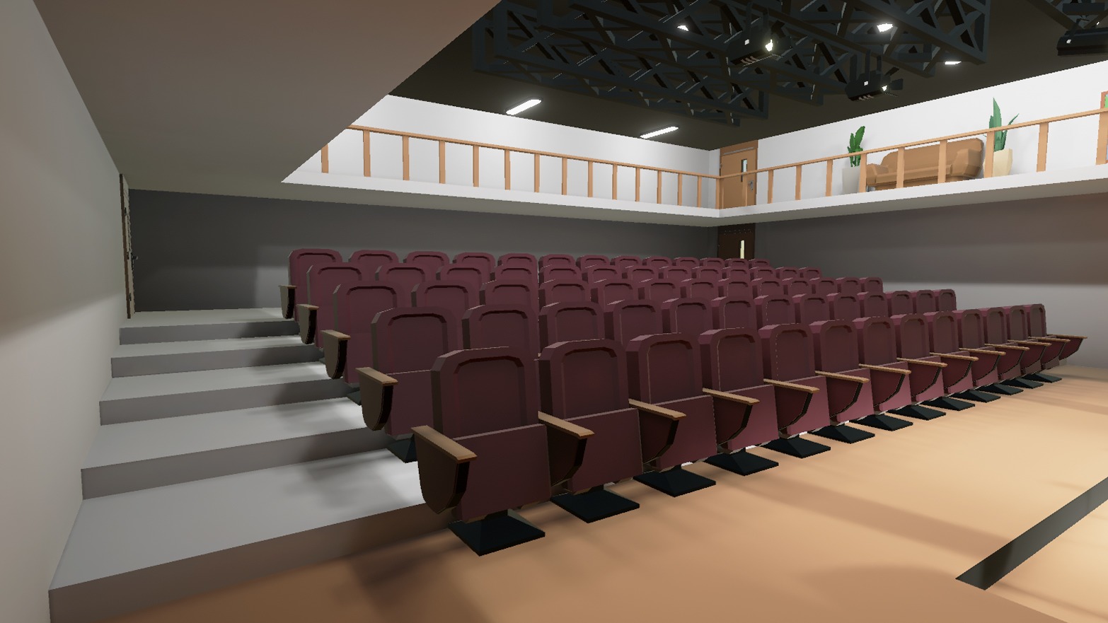 Concert Stage Hall Low-poly 3D model_2