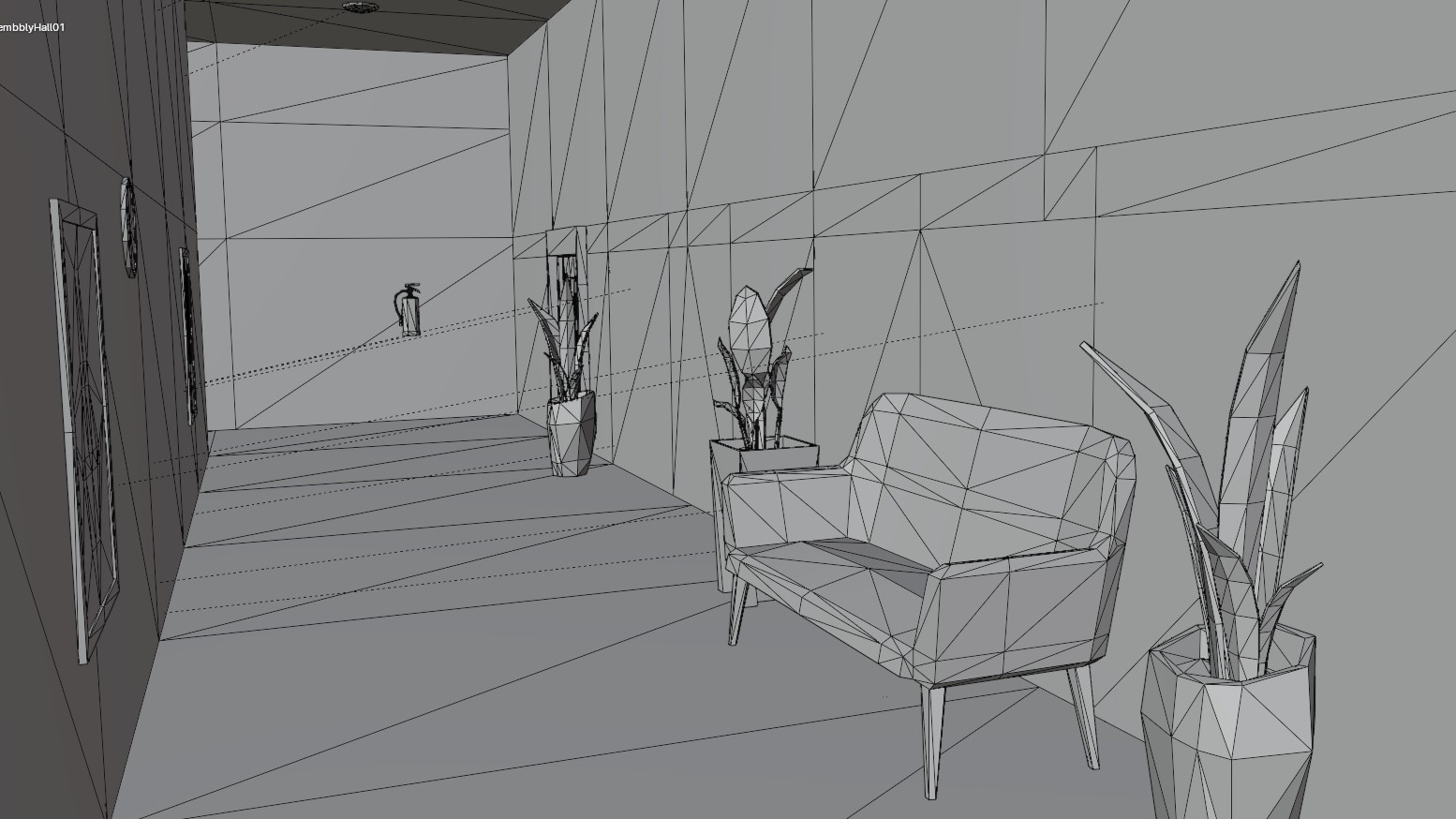 Concert Stage Hall Low-poly 3D model_14