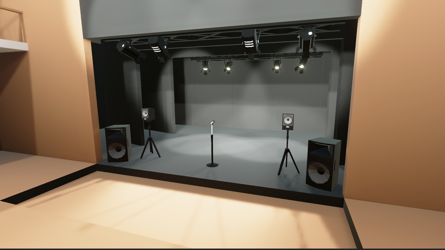 Concert Stage Hall Low-poly 3D model_4
