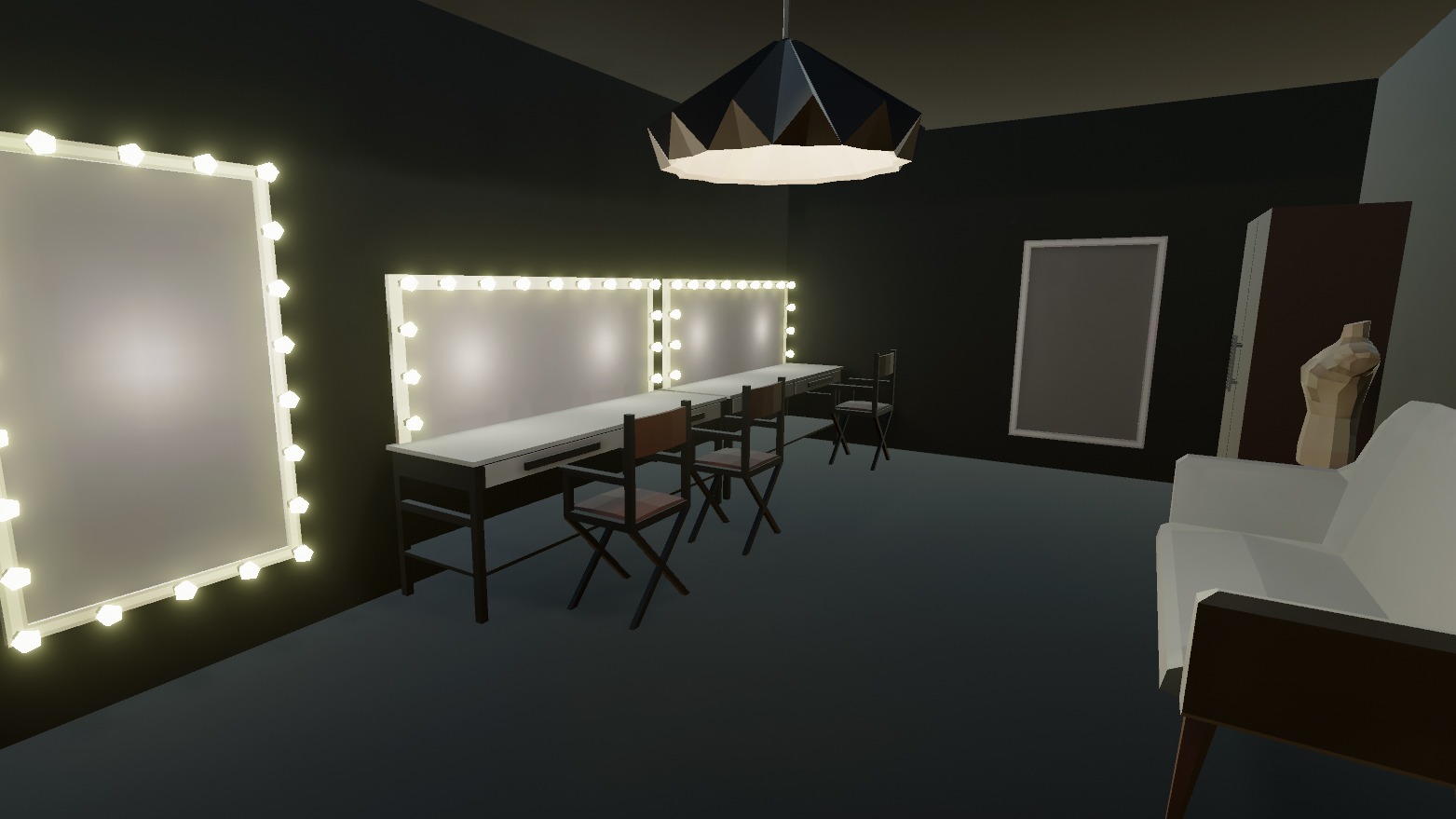 Concert Stage Hall Low-poly 3D model_8