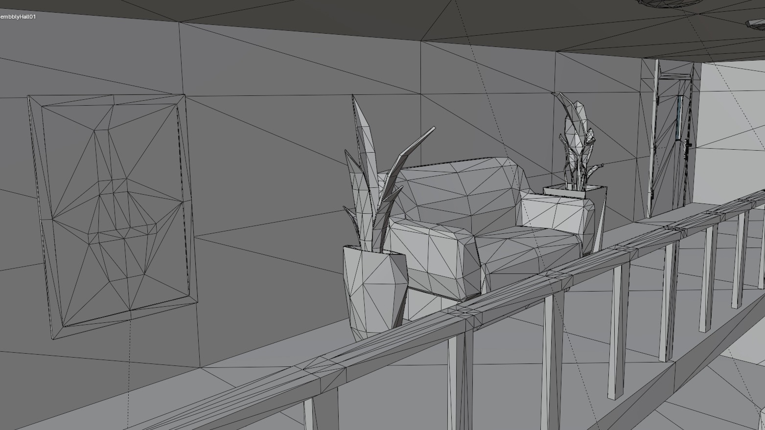 Concert Stage Hall Low-poly 3D model_16