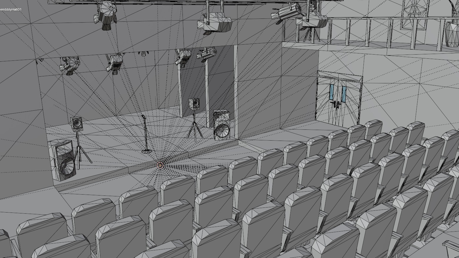 Concert Stage Hall Low-poly 3D model_17